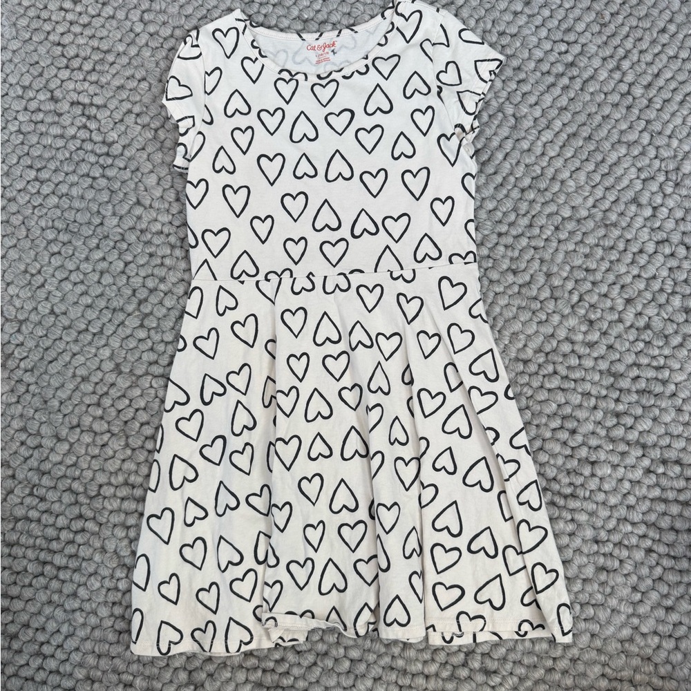 Charming Heart Print Kids Dress size large 10/12 Cat & Jack